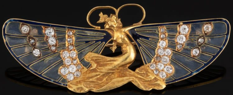 Rene Lalique Femme Papillon Brooch