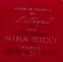 Made In France By Lalique For Nina Ricci Paris Modern Crystal Signature Example No. 1