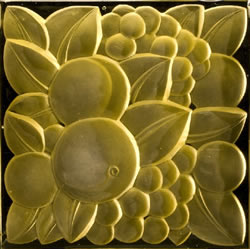 Rene Lalique Architectural Panel Fruits in Yellow Glass for the Oviatt Building Circa 1927