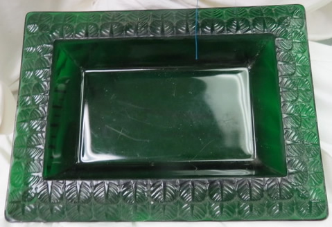 Charme Tray In Green Glass That Is A Close Call Copy of the Original Rene Lalique Design