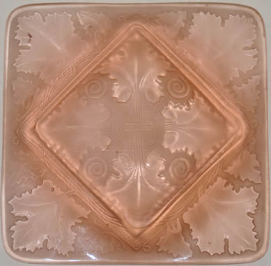 Fake R Lalique Vezelay Ashtray in Pink Glass - Not by Rene Lalique