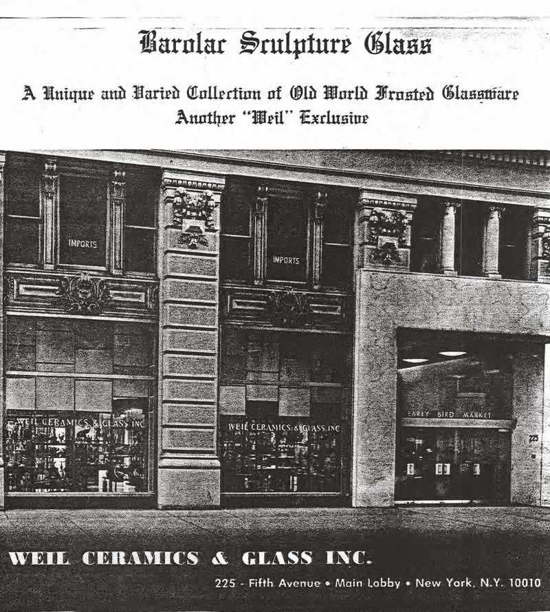 Weil Ceramics & Glass Inc. Catalog For Barolac Sculpture Glass - Czech Bohemian Glass That Is Often Found With Fake or Forged R. Lalique France Signatures: Title Page