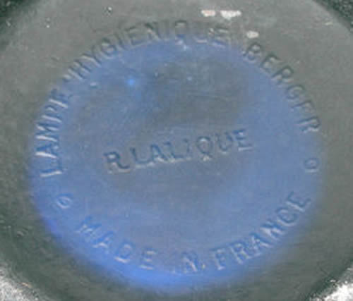 Rene Lalique Signature On An Artichaut Perfume Burner Lampe Hygienique Berger R. Lalique Made In France