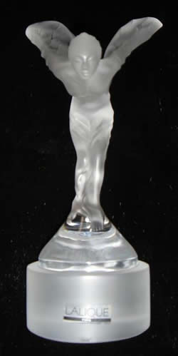 Lalique Crystal Car Mascot Spirit of Ecstacy Rolls Royce