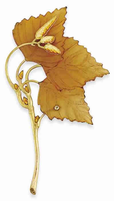 Rene Lalique Brooch Autumn Leaves