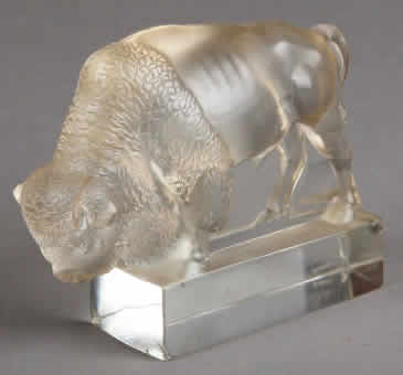 R. Lalique Buffalo Paperweight