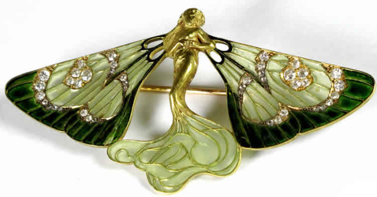 Rene Lalique Butterfly Nymph Brooch