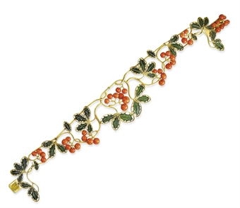 Rene Lalique Necklace Holly And Coral Berries