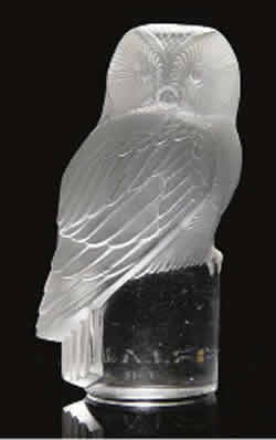 R. Lalique Chouette Paperweight