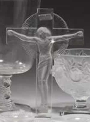 R. Lalique Crucifix Statue