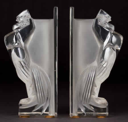 Rene Lalique Coq Houdan-B Bookend