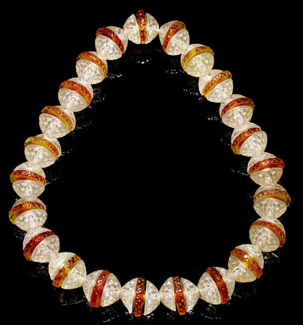 R. Lalique Dahlias Et Rondelles Plates Necklace