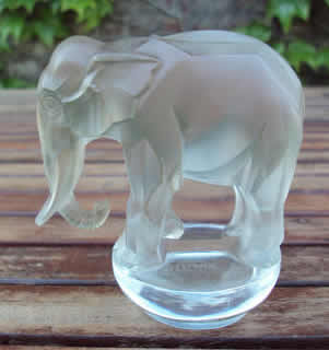 R. Lalique Elephant Paperweight