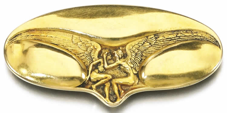 Rene Lalique Embracing Angels Brooch