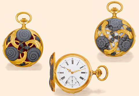 R. Lalique Escargots Pocket Watch