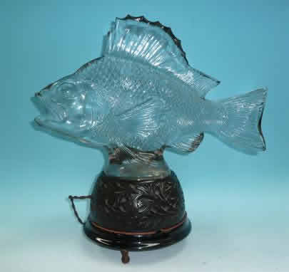 R. Lalique Gros Poisson Algues Lamp