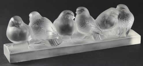 R. Lalique Group Of Six Birds Decoration