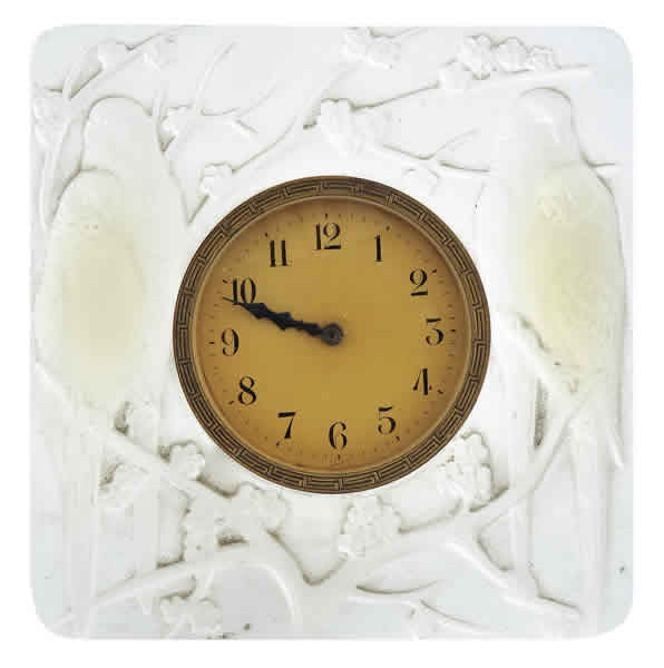 R. Lalique Inseparables Opalescent Clock