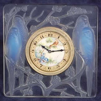 Rene Lalique Table Clock Inseparables