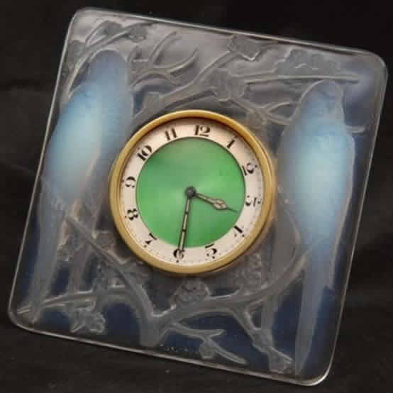 R. Lalique Inseperables Desk Clock