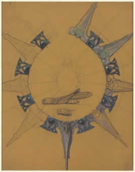 Rene Lalique Pointed Necklace Drawing