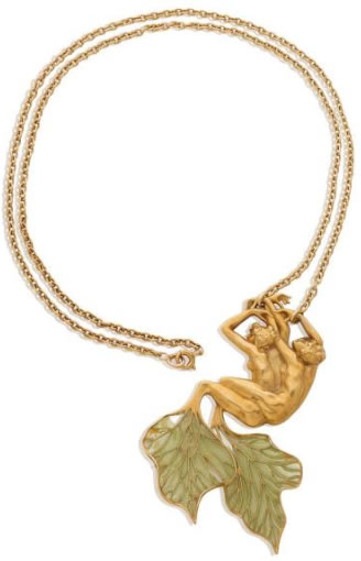 Rene Lalique Leaf Tailed Sirens Pendant