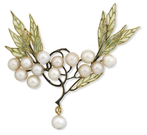 Rene Lalique Leaves And Berries Brooch