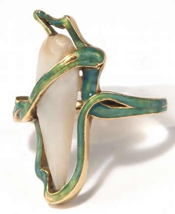 R. Lalique Long Teardrop Ring