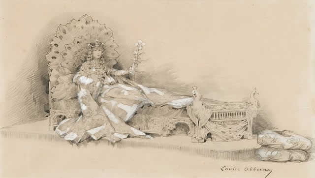 Rene Lalique Drawing Sarah Bernhardt - La Princesse Lointaine