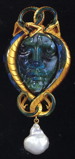 R. Lalique Medusa And Serpent Pendant