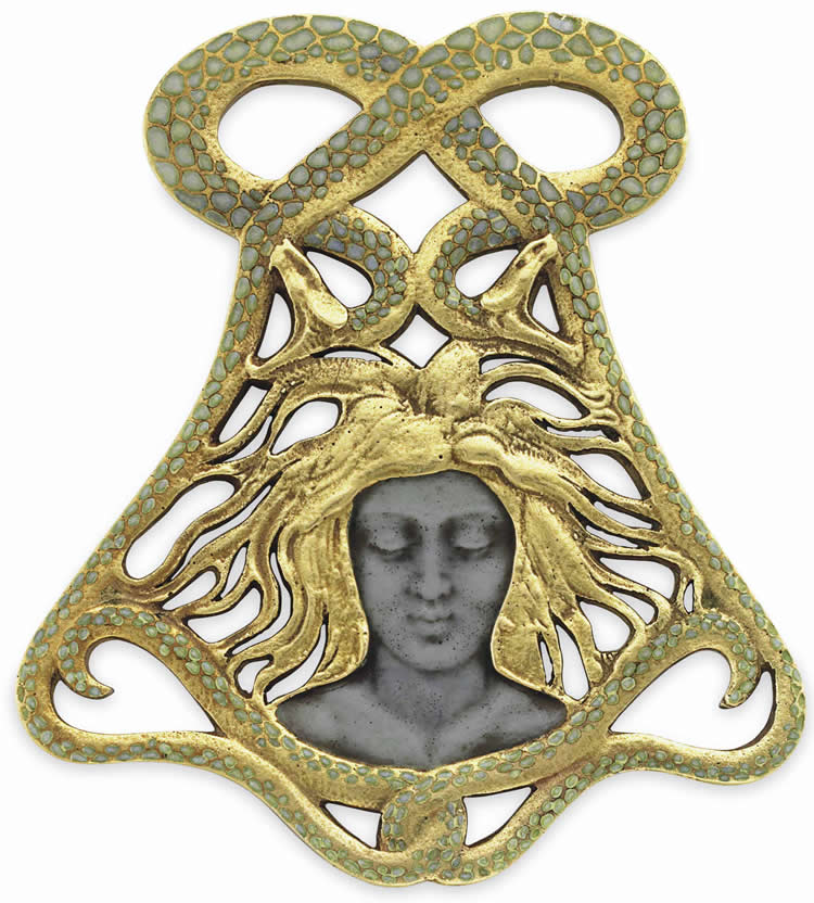 Rene Lalique Pendant Meduse Et Serpents