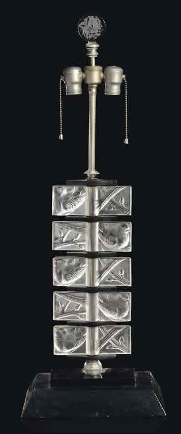 R. Lalique Moineaux Lamp