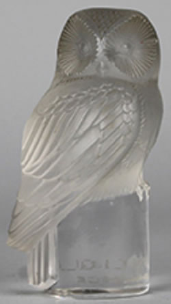 R. Lalique Owl Paperweight