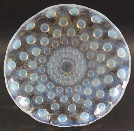 R. Lalique Peacock Feathers Plate
