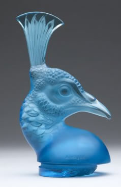 R. Lalique Peacock Head Car Mascot