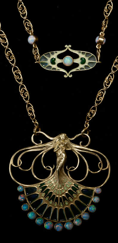 Rene Lalique Necklace Peacock Woman