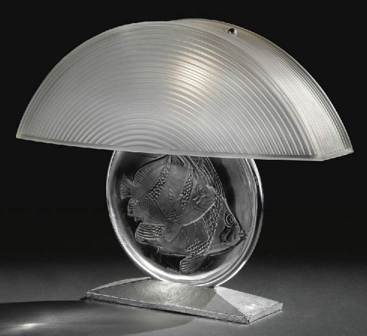 R. Lalique Poissons Lamp