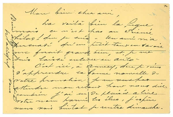 R. Lalique Autographed To A Friend Postcard