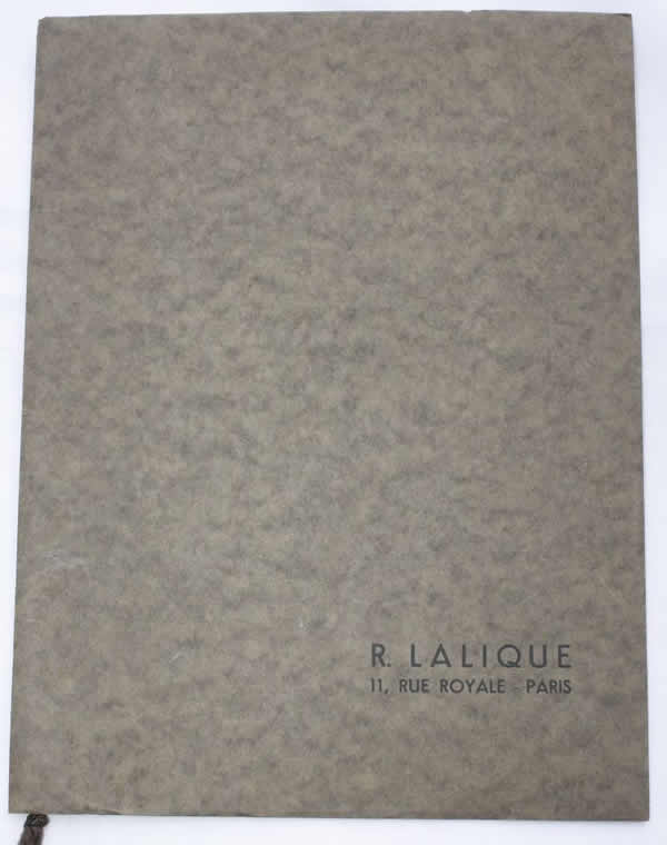 Rene Lalique R. Lalique 11 Rue Royale Paris Sales Booklet 1937-1938 Brochure