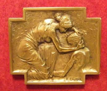 R. Lalique Red Cross Brooch