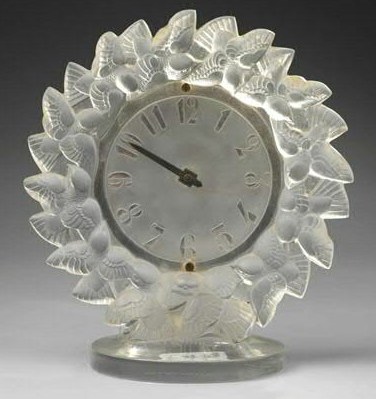 R. Lalique Roitelets Clock