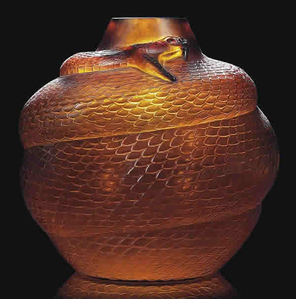 R. Lalique Serpent Vase