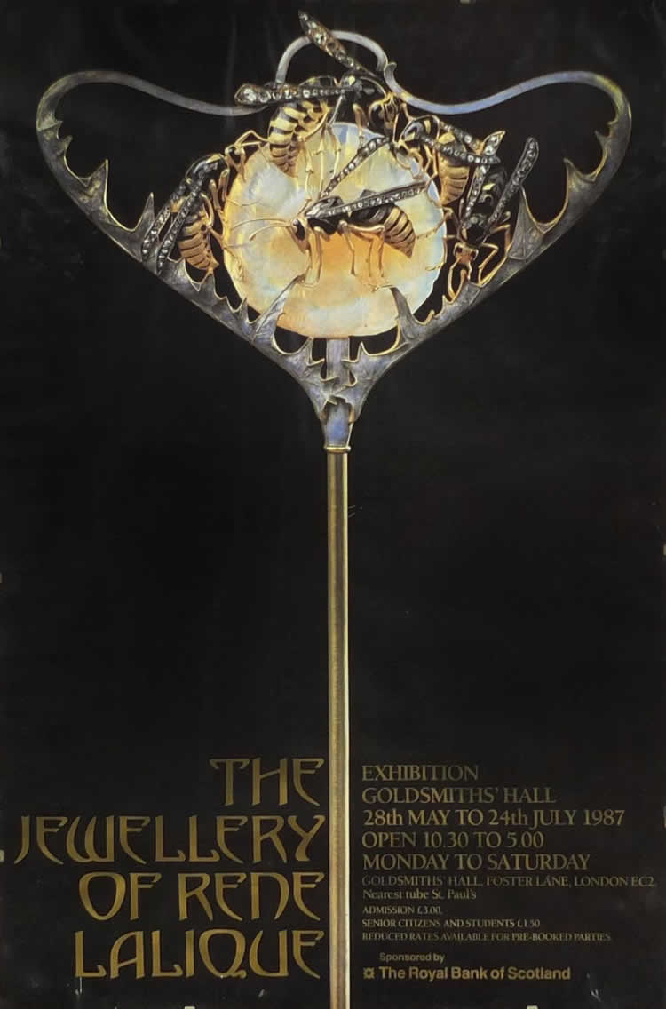 R. Lalique The Jewellery of Rene Lalique Goldsmiths Hall Exhibition Poster
