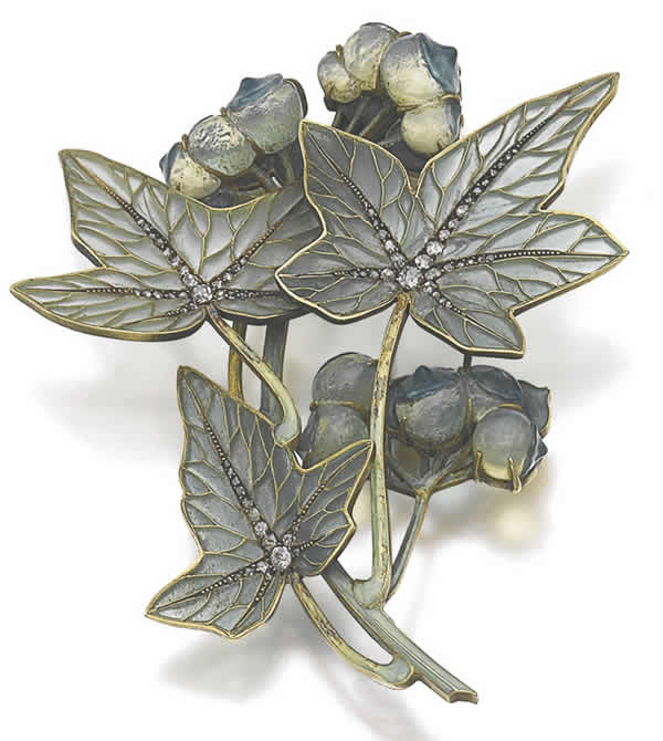 Rene Lalique Brooch White Bryony