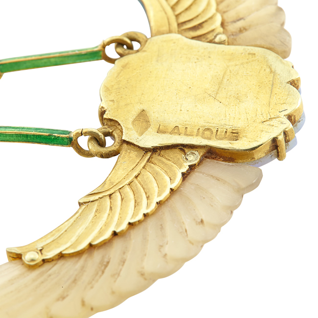 R. Lalique Winged Scarab Pendant