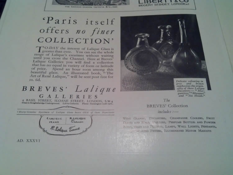 Rene Lalique Breves Galleries 1931 Magazine Ad