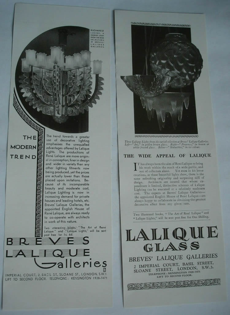 R. Lalique Breves Galleries Magazine Ad