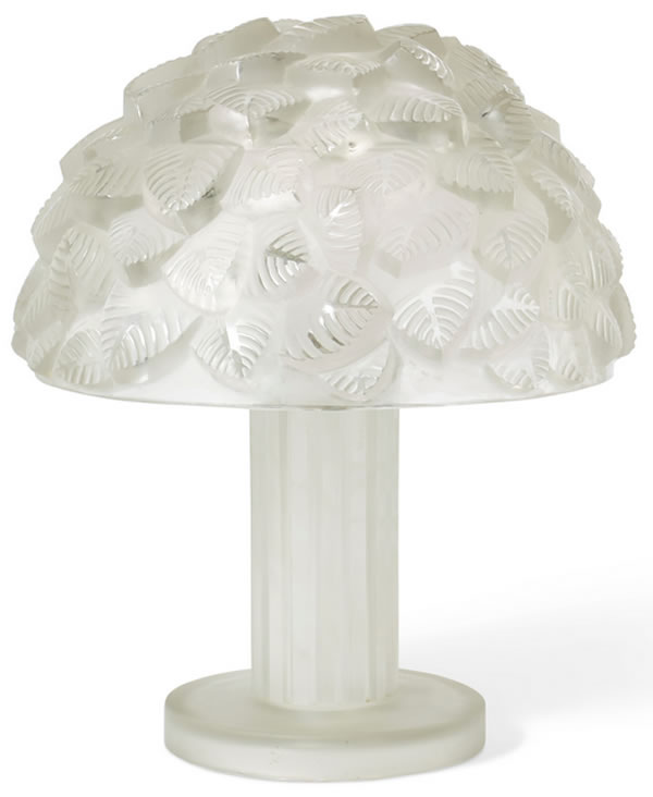 R. Lalique Feuilles De Murier Lamp