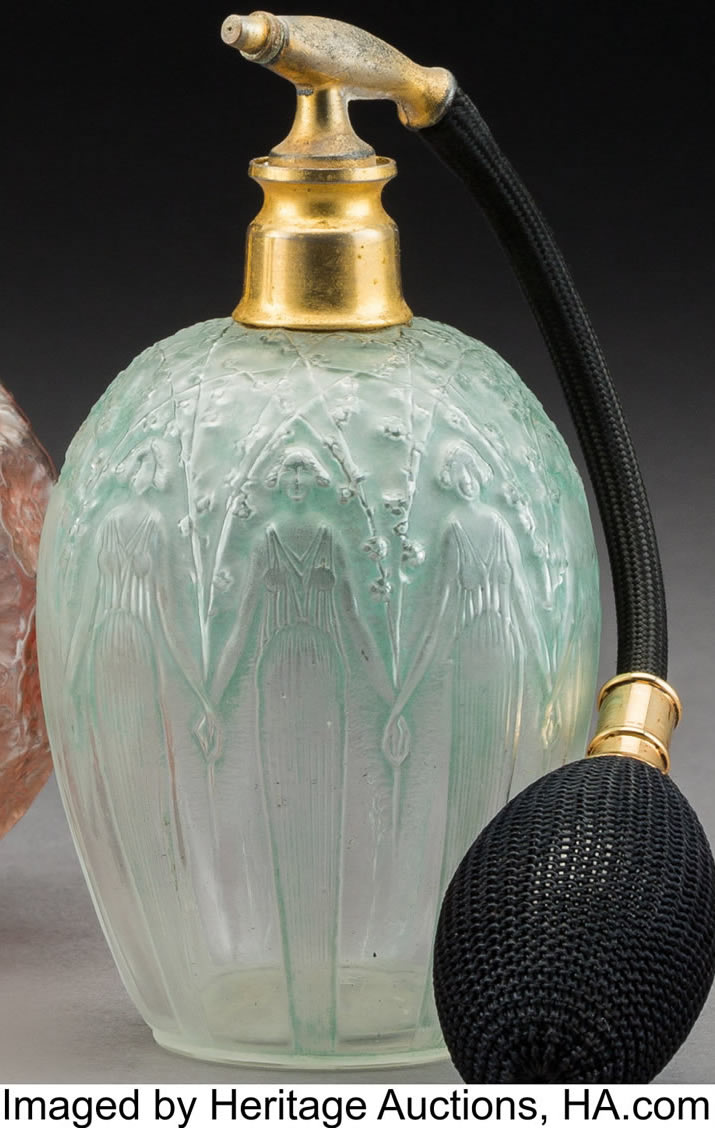 R. Lalique Figurines Et Branches Fleuries Atomizer