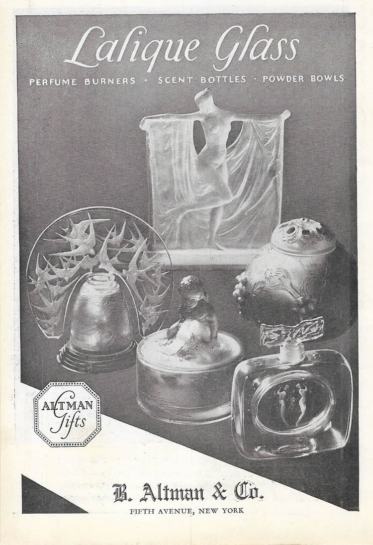 R. Lalique B. Altman Lalique 1927 Magazine Ad